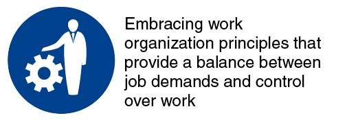 Embracing work organization principles that provide a balance between job demands and control over work